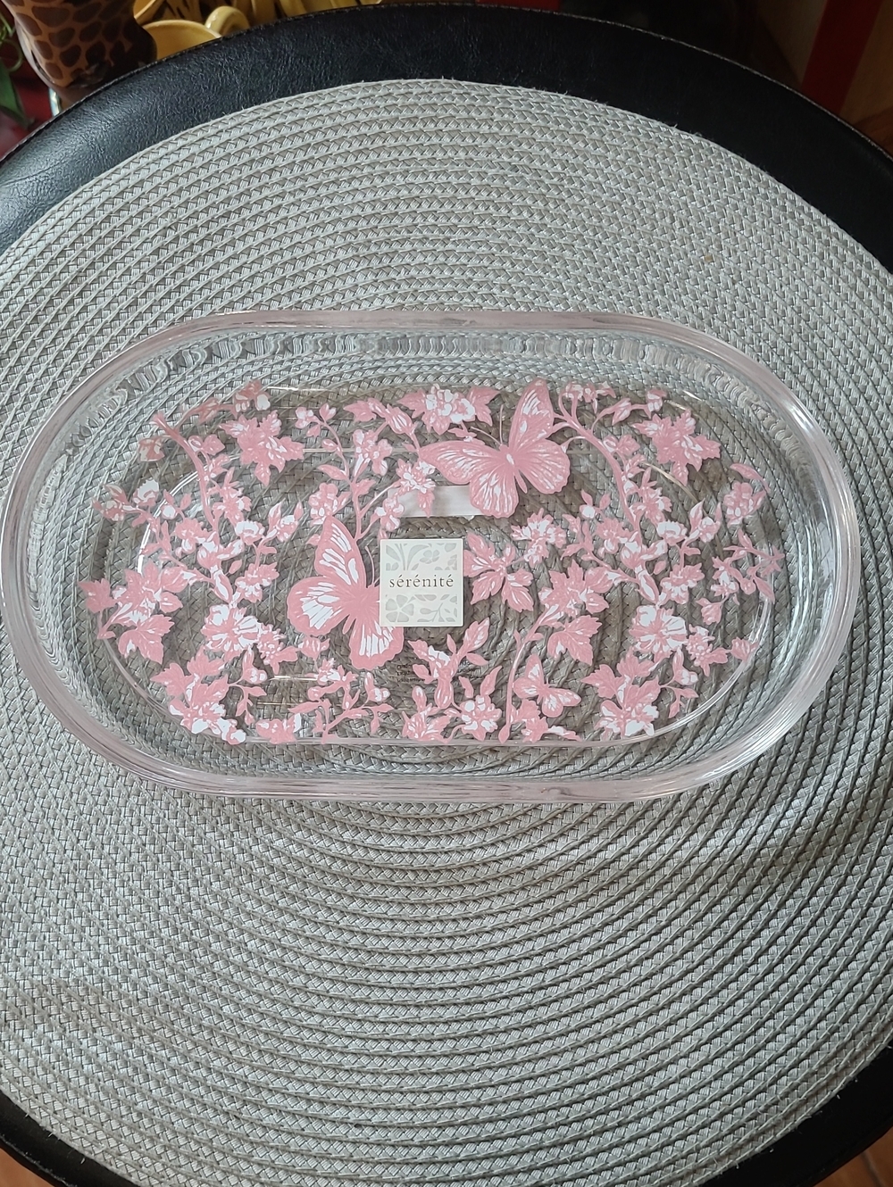 Serenité Pink Butterfly Bathroom Tray